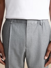Grey Signature Regular Tapered 100% REDA Marino Wool Smart Trousers With Elasticated Back - Image 6 of 11