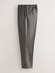Neutral Brown Signature Regular Tapered 100% REDA Marino Wool Smart Trousers With Elasticated Back - Image 7 of 10