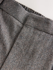 Neutral Brown Signature Regular Tapered 100% REDA Marino Wool Smart Trousers With Elasticated Back - Image 9 of 10
