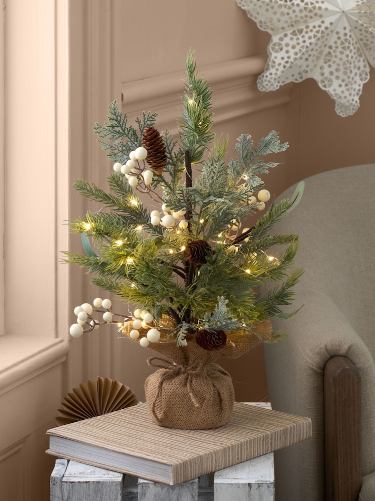 White Collection Luxe Frosty 1.5ft Pre Lit Christmas Tree - Image 1 of 7 White Collection Luxe Frosty 1.5ft Pre Lit Christmas Tree - Image 1 of 7