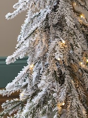 White Snowy Downswept Set of 2  Pre Lit Christmas Tree - Image 3 of 4