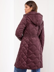 Lipsy Cherry Red Petite Mid Length Shower Resistant Padded Coat - Image 2 of 4