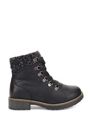 Pavers Black Extra-Wide Padded Cuff Ankle Boots - Image 1 of 5