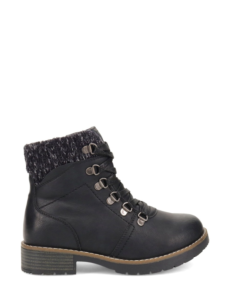 Pavers Black Extra-Wide Padded Cuff Ankle Boots - Image 1 of 5