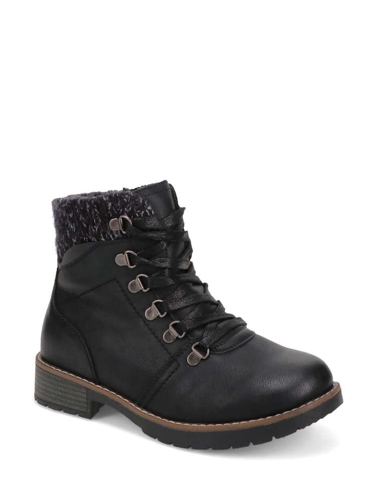 Pavers Black Extra-Wide Padded Cuff Ankle Boots - Image 2 of 5