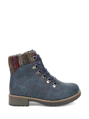 Pavers Blue Extra-Wide Padded Cuff Ankle Boots - Image 1 of 5