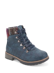 Pavers Blue Extra-Wide Padded Cuff Ankle Boots - Image 2 of 5