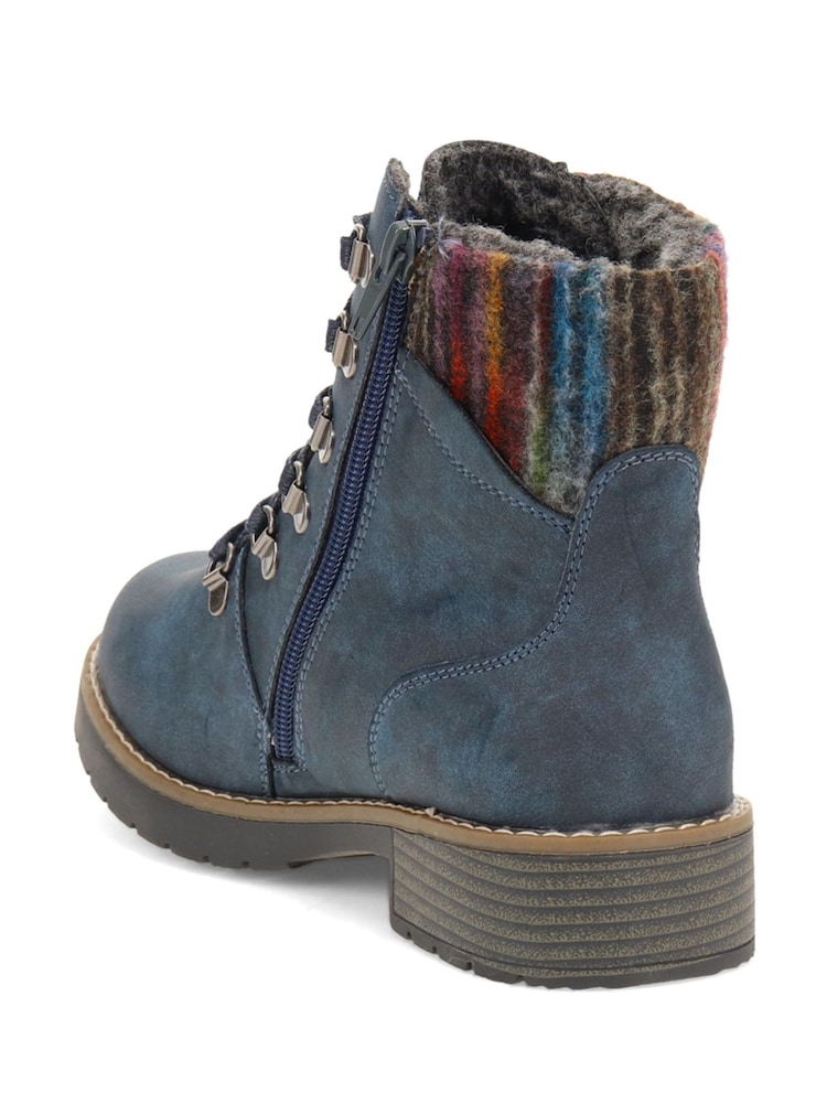 Pavers Blue Extra-Wide Padded Cuff Ankle Boots - Image 3 of 5