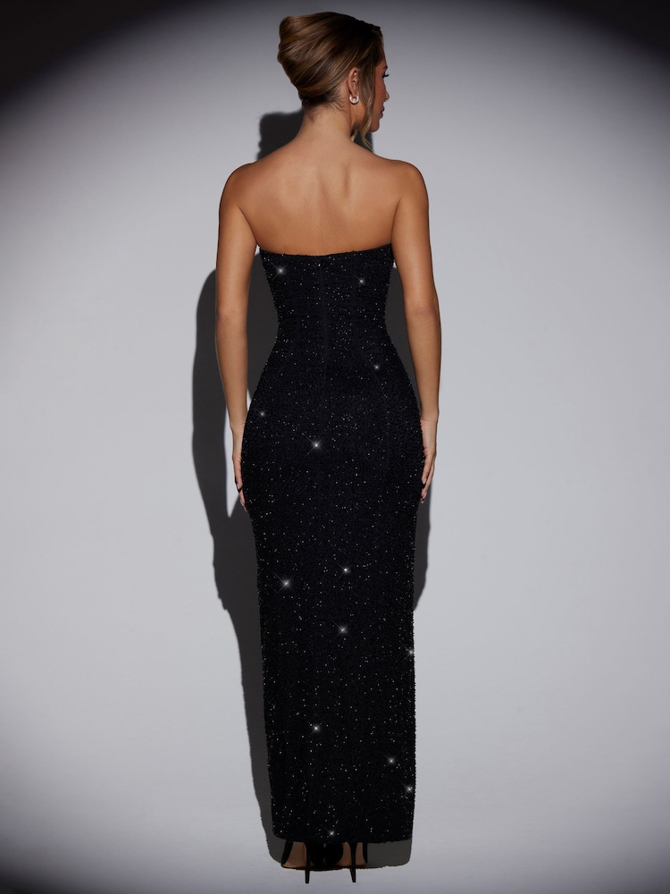 Oh Polly Embellished Bandeau Cowl Neck Maxi Dress - 圖片 2，共 2