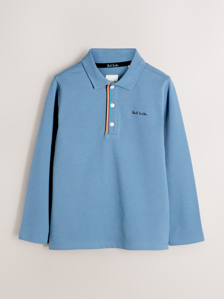 Paul Smith Junior Boys Long Sleeve Signature Polo Shirt - Image 1 of 5