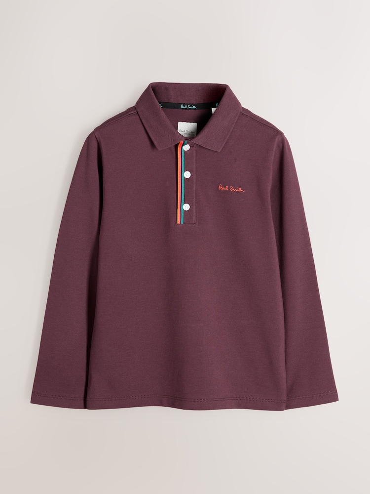 Paul Smith Junior Boys Long Sleeve Signature Polo Shirt - Image 1 of 5