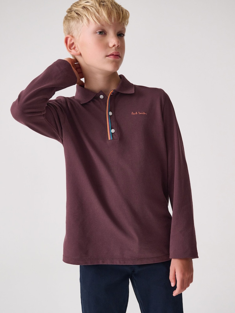 Buy Paul Smith Junior Boys Long Sleeve Signature Polo Shirt from