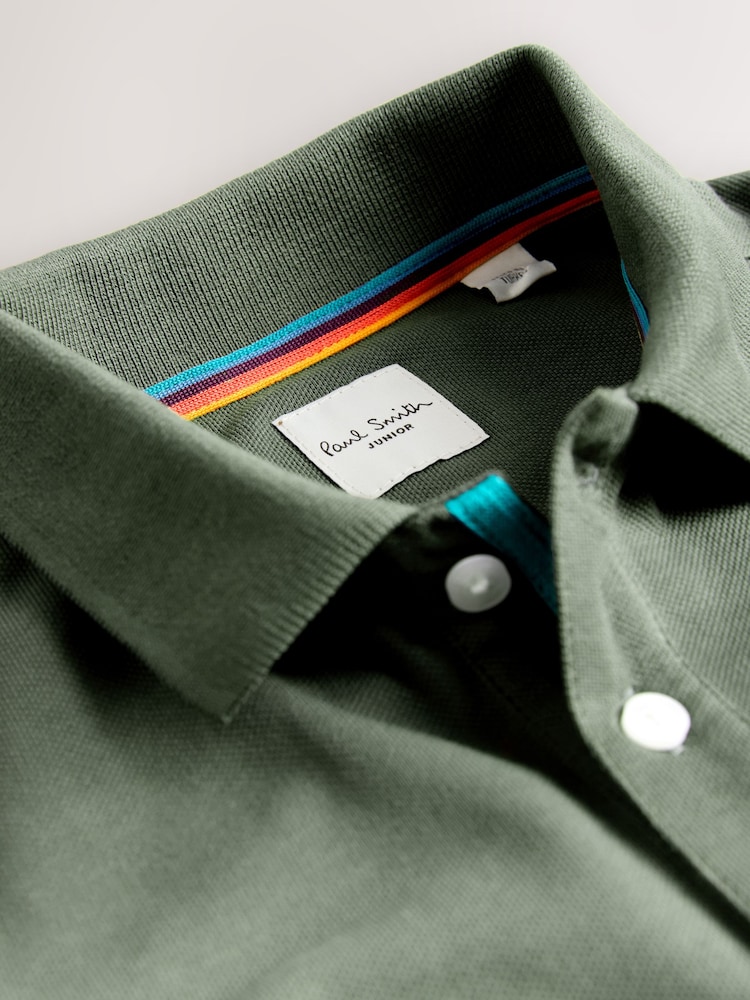 Paul Smith Junior Boys Long Sleeve Zebra Print Polo Shirt - Imagen 5 de 5