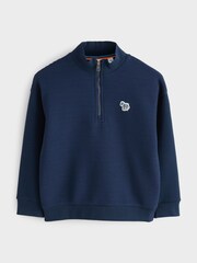 Paul Smith Junior Boys Textured Zip Neck Sweatshirt - Image 1 of 5