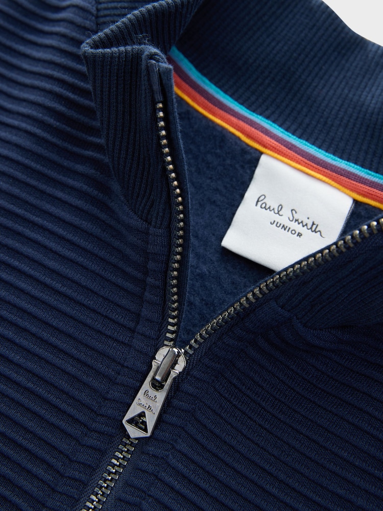 Paul Smith Junior Boys Textured Zip Neck Sweatshirt - Image 5 of 5