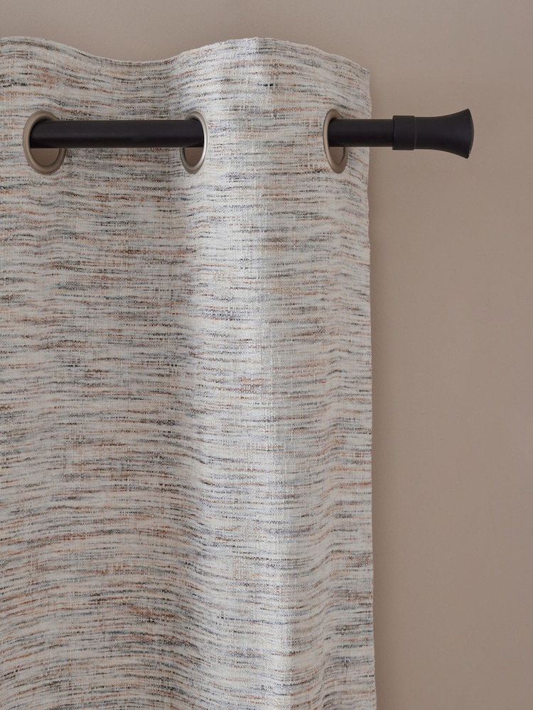 Natural Multi Chenille Blackout/Thermal Eyelet Curtains - Image 1 of 7