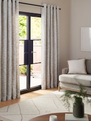 Natural Multi Chenille Blackout/Thermal Eyelet Curtains - Image 3 of 7