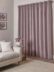 Pink Soft Marl Lined Eyelet Curtains - Image 2 of 5