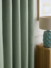 Green Soft Marl Lined Eyelet Curtains - Image 3 of 5