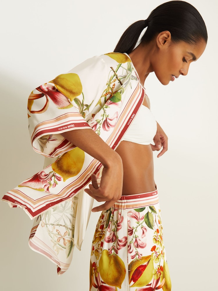 Reiss Winona Reiss | NYBG satijnen overhemd met bloemenprint - Image 1 of 6