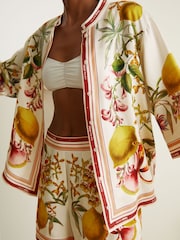 Reiss Winona Reiss | NYBG satijnen overhemd met bloemenprint - Image 4 of 6