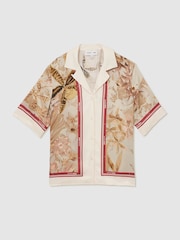 Reiss Santana Reiss | NYBG Satin Floral-Print Shirt - Image 2 of 7