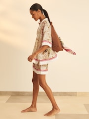 Reiss Santana Reiss | NYBG Satin Floral-Print Shirt - Image 3 of 7