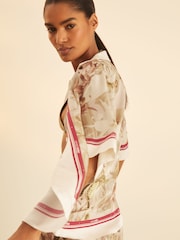 Reiss Santana Reiss | NYBG Satin Floral-Print Shirt - Image 5 of 7