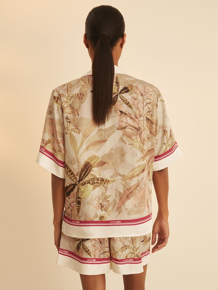 Reiss Santana Reiss | NYBG Satin Floral-Print Shirt - Image 6 of 7