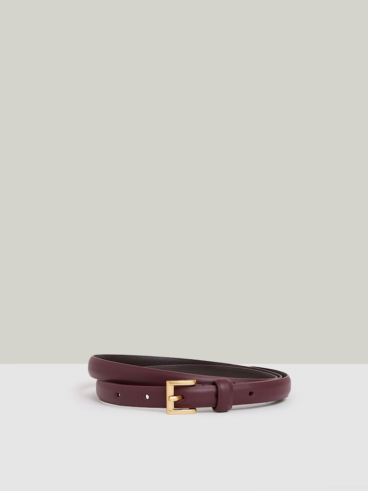 Reiss Oxblood Holly Thin Leather Belt - Image 1 of 4 Reiss Oxblood Holly Thin Leather Belt - Image 1 of 4