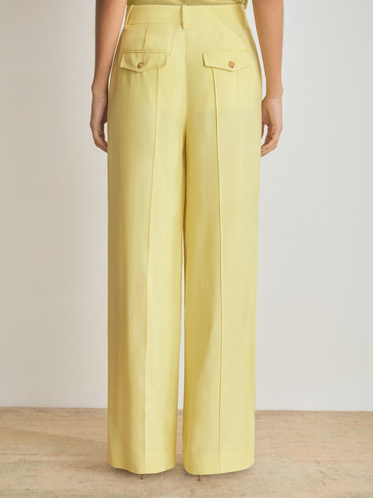Reiss Lemon Alecia Atelier Wide Leg Suit Trousers - Image 5 of 7