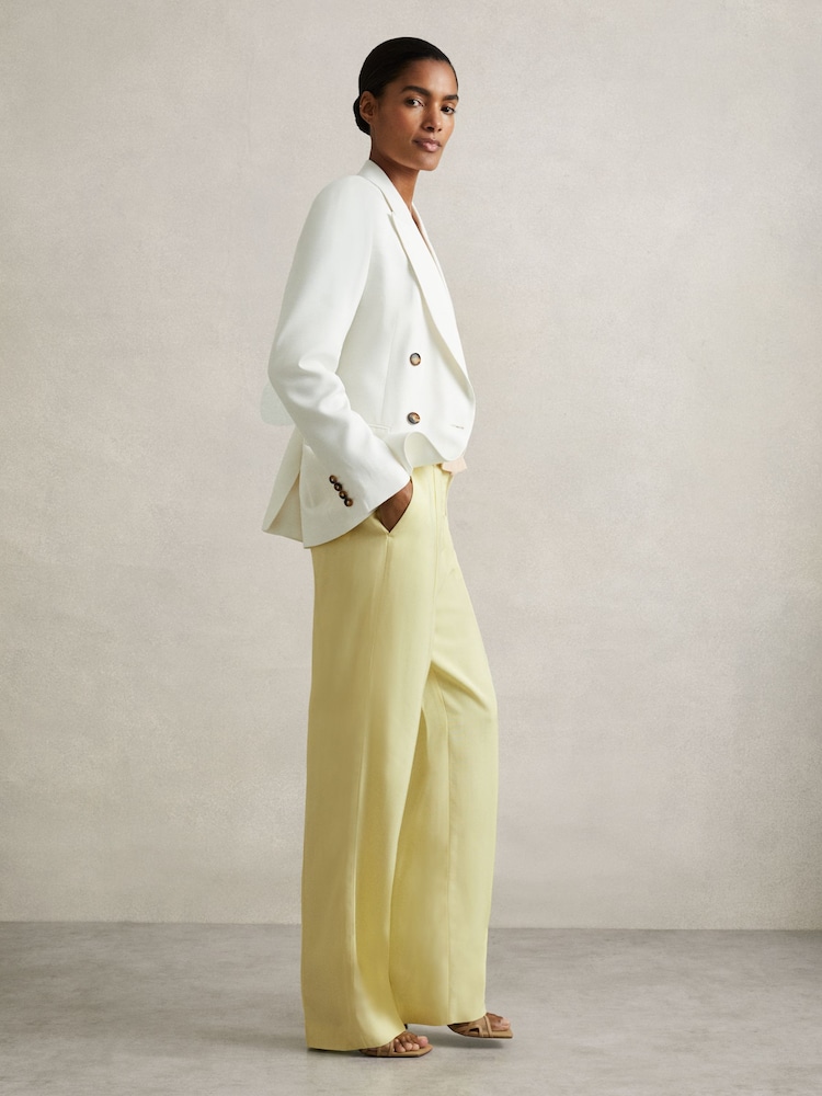 Reiss Lemon Alecia Atelier Wide Leg Suit Trousers - Image 6 of 7