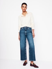 Boden Blue High Rise Straight Crop Jeans - Image 3 of 6