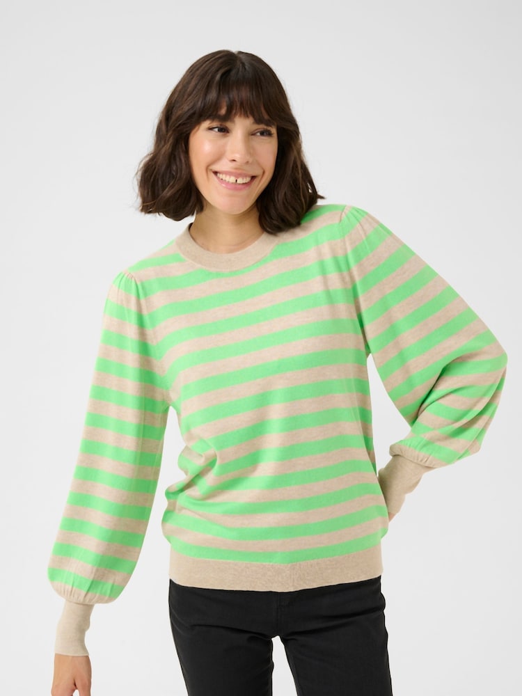 Kaffe Kamala Striped Knit Pullover Jumper - Image 1 of 5