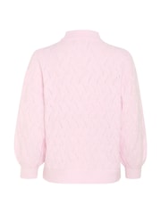 Kaffe Pink KArita 3/4 Sleeve High Neck Pullover Jumper - Image 5 of 5