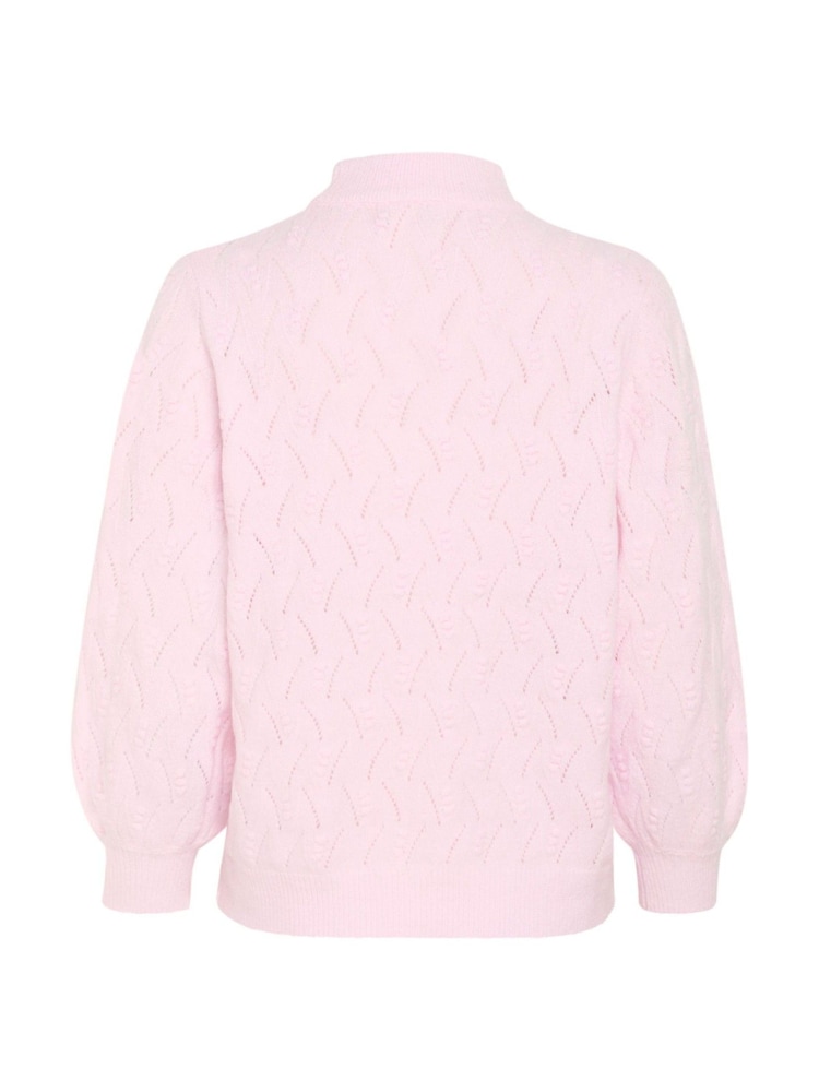 Kaffe Pink KArita 3/4 Sleeve High Neck Pullover Jumper - Image 5 of 5