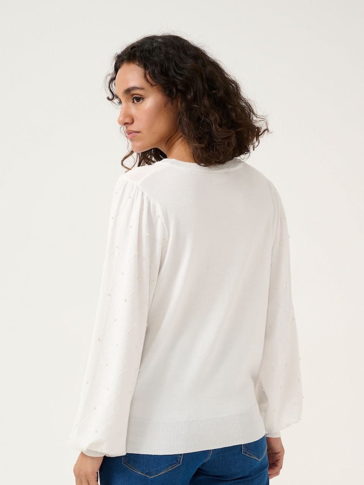Kaffe Regular Fit KAkaren Beaded Pullover Jumper - Image 2 of 6