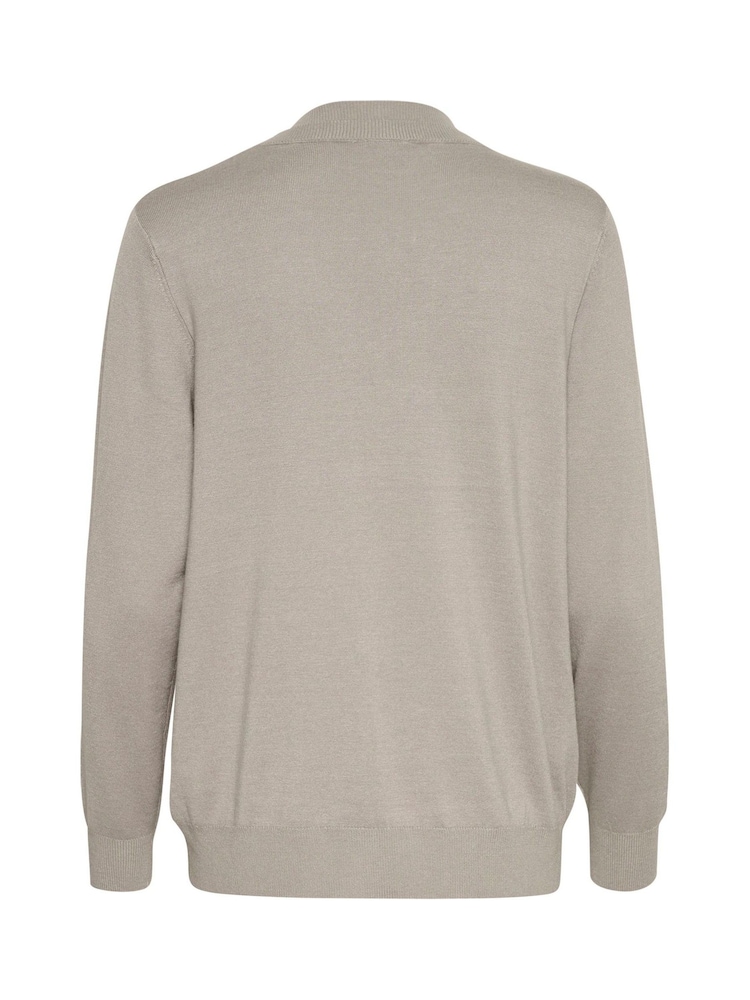 Kaffe Grey KAlizza V-Neck Long Sleeve Pullover Jumper - Image 6 of 6