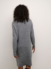 Kaffe KAjuno V-Neck Knee Length Knit Natural Dress - Image 2 of 6