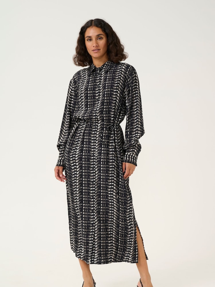 Kaffe KAalice Maxi Length Belted Shirt Dress - Image 1 of 4