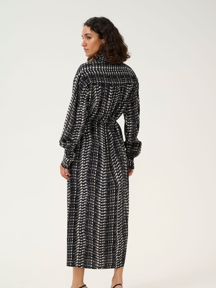 Kaffe KAalice Maxi Length Belted Shirt Dress - Image 2 of 4