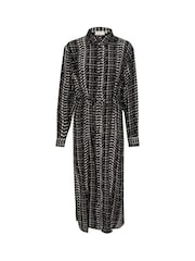 Kaffe KAalice Maxi Length Belted Shirt Dress - Image 3 of 4