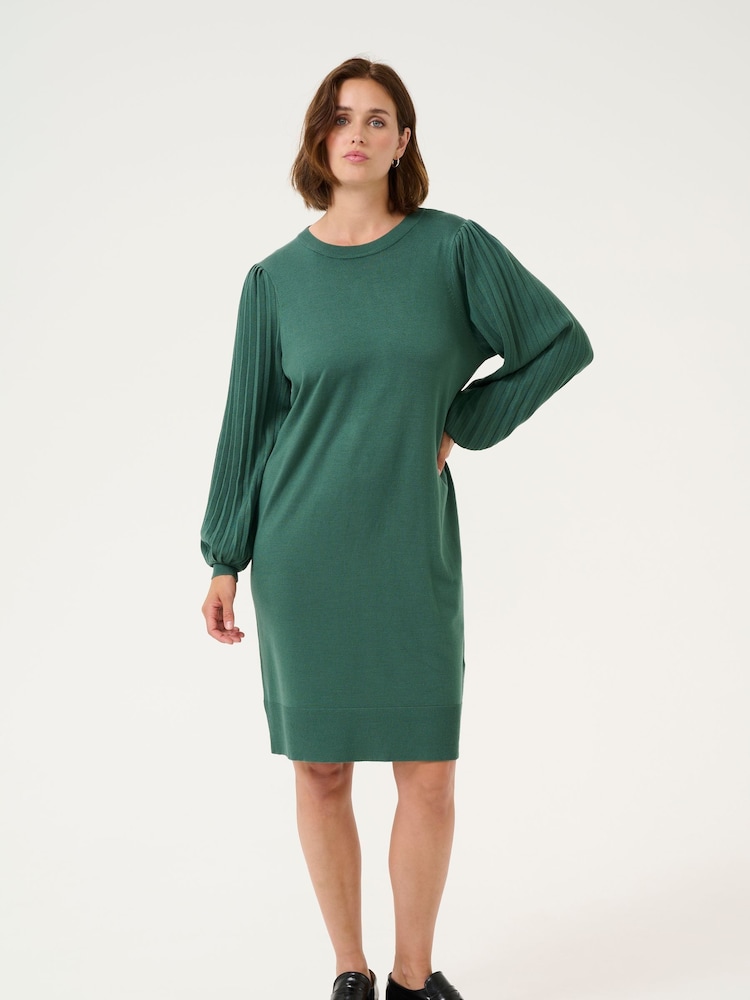 Kaffe Kalone Knit Round Neck Knee Length Dress - Image 1 of 2