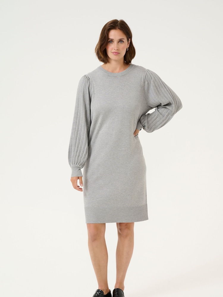 Kaffe Kalone Knit Round Neck Knee Length Dress - Image 1 of 2