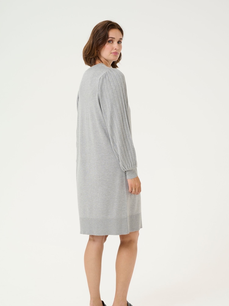 Kaffe Kalone Knit Round Neck Knee Length Dress - Image 2 of 2