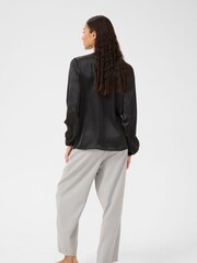 Kaffe KAlana Satin Long Sleeves V-Neck Blouse - Image 3 of 5