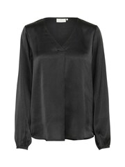 Kaffe KAlana Satin Long Sleeves V-Neck Blouse - Image 4 of 5