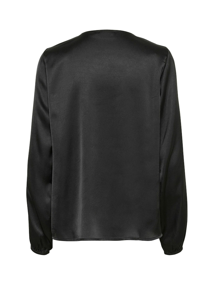Kaffe KAlana Satin Long Sleeves V-Neck Blouse - Image 5 of 5