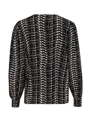Kaffe KAalice V-Neck Long Sleeve Black Blouse - Image 5 of 5