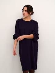 Kaffe Kalone Knit Round Neck Knee Length Dress - Image 1 of 1